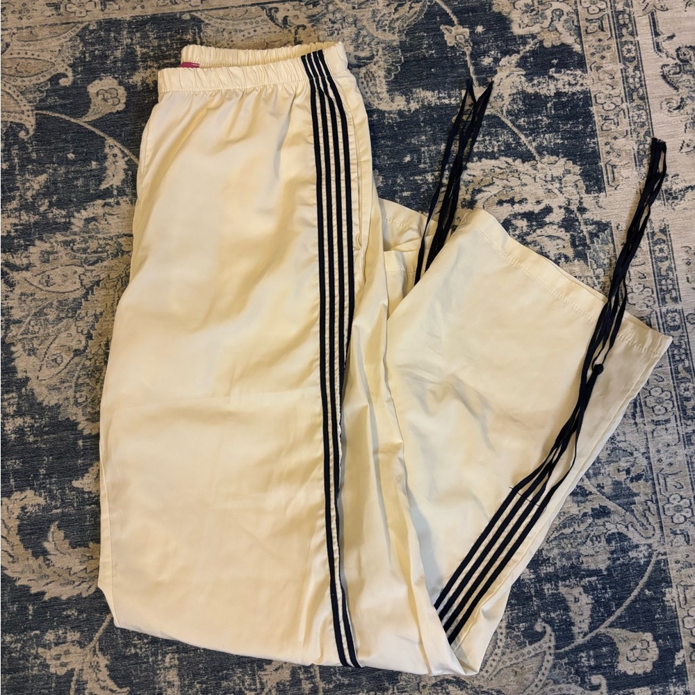 Edikted Cream and Black Joggers with Sporty Stripes